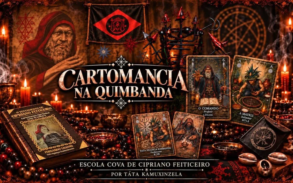 Capa do curso Cartomancia na Quimbanda: o Oráculo de Cipriano Feiticeiro